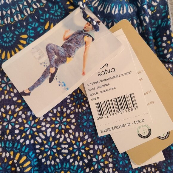 Satva Sarana Reversible Hooded Jacket Vest Zipper Athletic Wear NEW Women M $59 - Picture 3 of 7